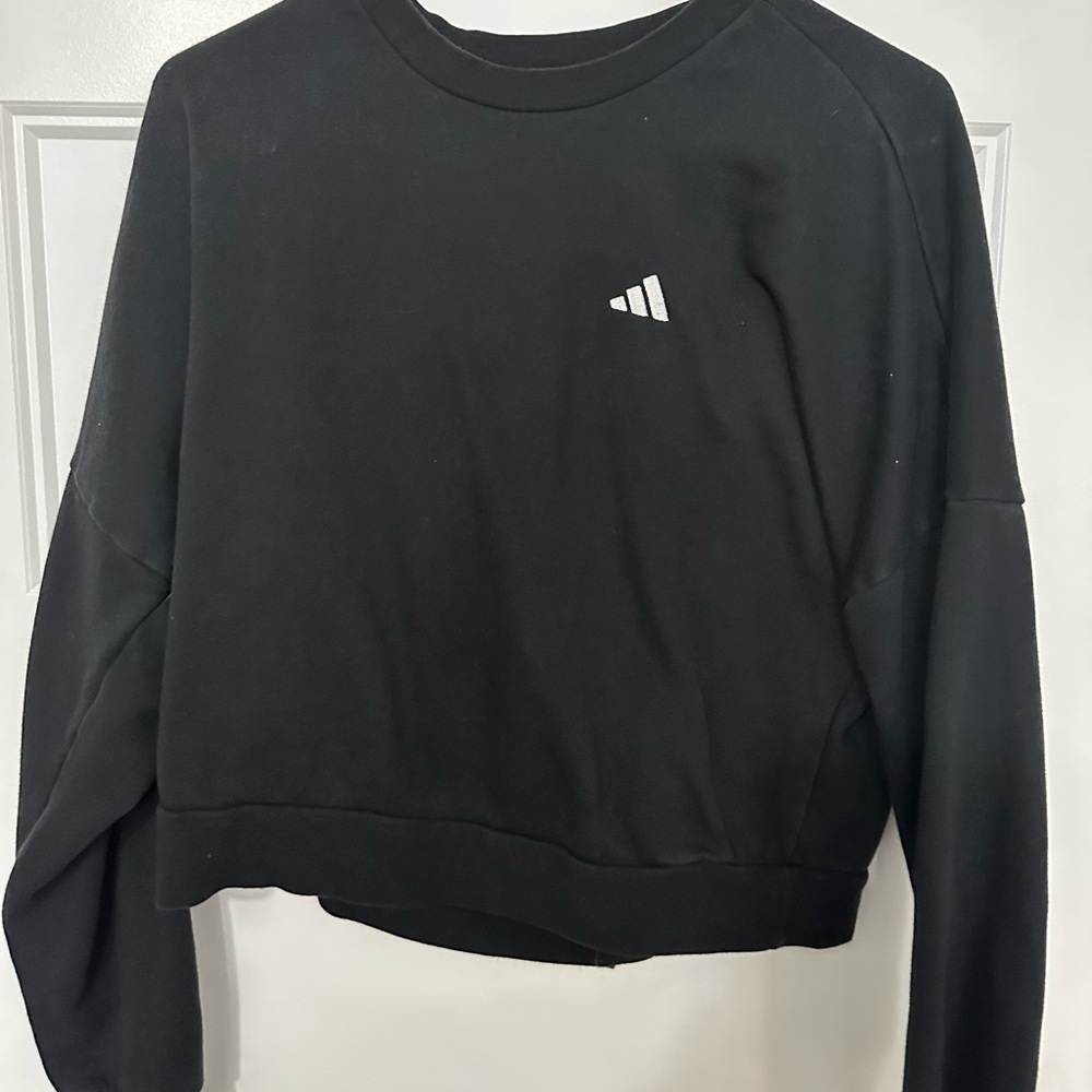 adidas Black Women's Crewneck Sweatshirt with Small White Logo